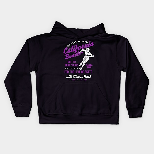 California Roller Derby Kids Hoodie by JakeRhodes